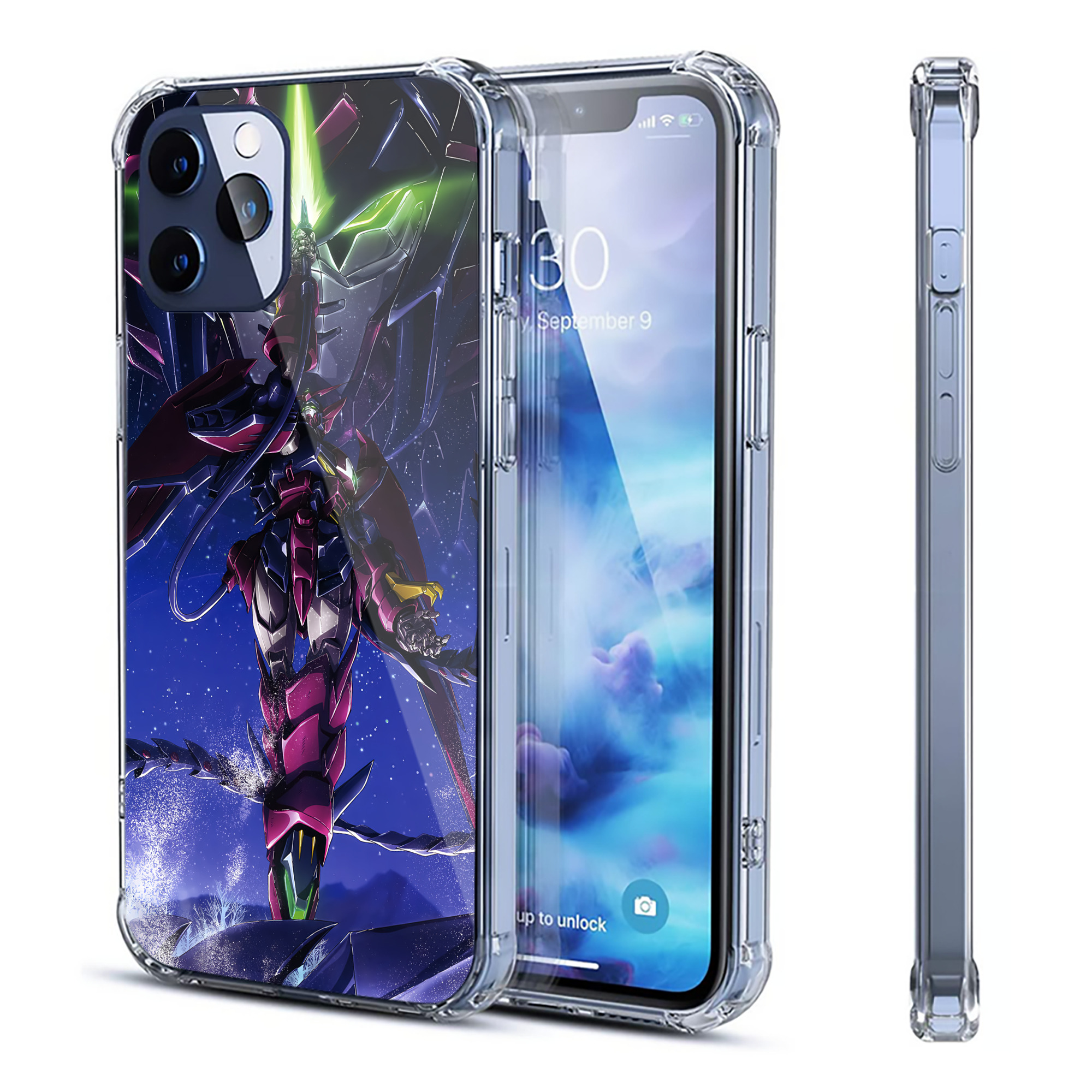 （画像用） 機動戦士ガンダム Mobile Suit Gundam 【iPhone 12シリーズ対応】透明スマホケース（クリアソフトケース）